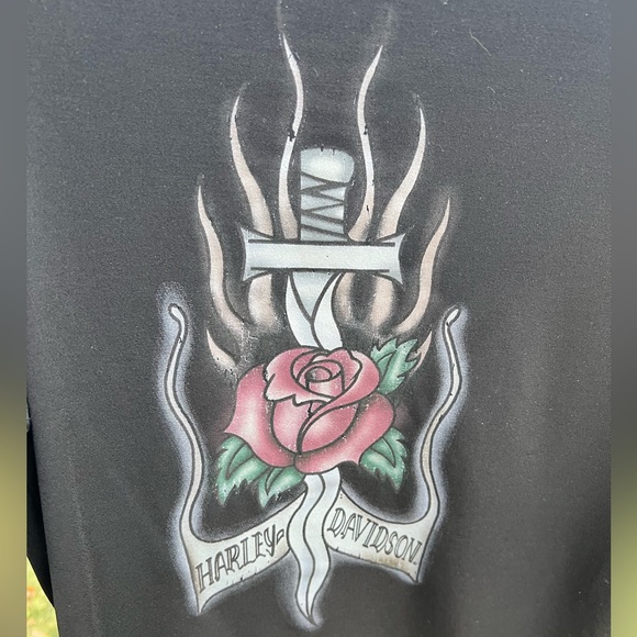 🏍️🌹Rose & Dagger Lace Sleeve| Long Sleeve Top | Poly Spandex Blend | Small - Picture 5 of 16